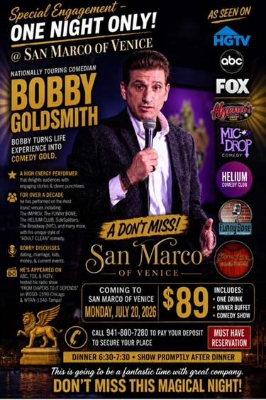 Comedy Show at San Marco of Venice restaurant. 